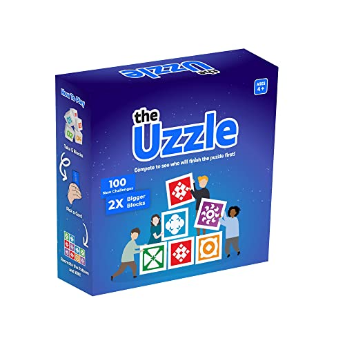 The Uzzle 2.0 Board Game,Popular Family Board Games for Adults, Suitable for Children& Adults,Pattern Block Puzzles Games, Family Card Games for Adults & Kids for Age 4+_Board Games for Family Night