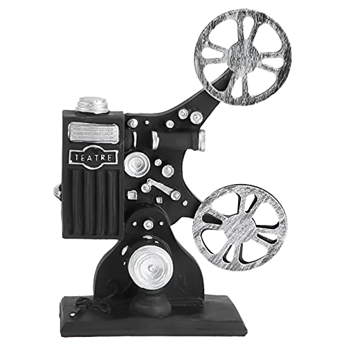 VOSAREA Movie Film Projector Model Vintage Style Resin Projector Model Desktop Crafts Home Decoration(Black)