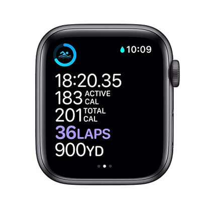 Apple Watch Series 6 (GPS + Cellular, 44mm) - Space Gray Aluminum Case with Black Sport Band (Renewed)