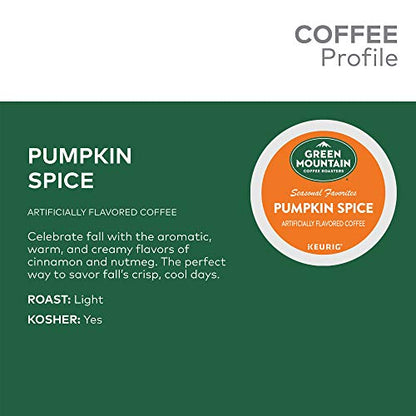 Green Mountain Coffee Roasters Seasonal Selections Pumpkin Spice, Keurig Single-Serve K-Cup Pods, Light Roast Cofee, 32 Count