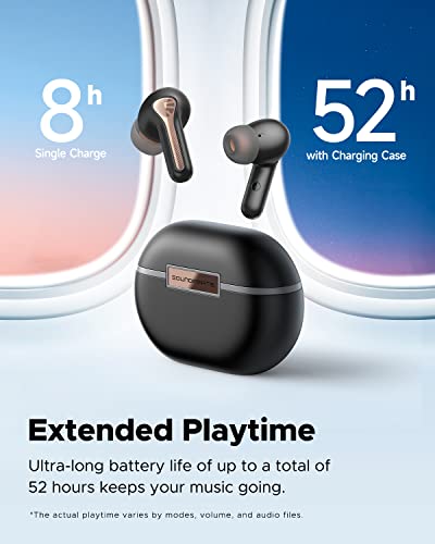 SoundPEATS Capsule3 Pro 43dB Hybrid Active Noise Cancelling Earbuds, Hi-Res Bluetooth 5.3 Earphones with LDAC, 6 Mics for Calls, 52 Hrs, IPX4 Rated, Powerful Sound, App Customize EQ