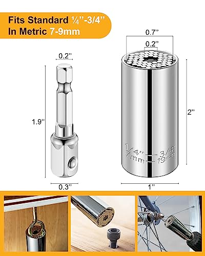 Universal Socket Tools Gifts for Men, Dad Gifts, Stocking Stuffers Mens Gifts Christmas Gifts for Men Him Dad Boyfriend Father Husband Mechanic Tools for Men Who Have Evreything Cool Stuff Gadgets