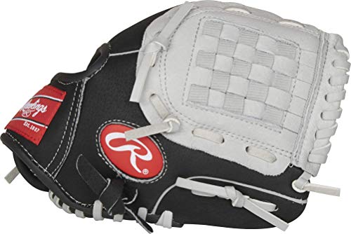 Rawlings Sure Catch Series Youth Baseball Glove, Basket Web, 9.5 inch, Right Hand Throw, Black/Gray