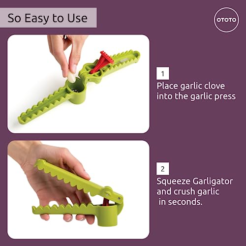 NEW!!! Garligator Garlic Press by OTOTO - Garlic Mincer Tool - Funny Gifts - Alligator Garlic Press - Garlic Crusher Press with Ergonomic Handle - Ototo Design Cute Kitchen Gadgets Kitchen Accessories