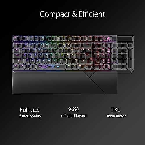 ASUS ROG Strix Scope II 96 Wireless Gaming Keyboard, Tri-Mode Connection, Dampening Foam & Switch-Dampening Pads, Hot-Swappable Pre-lubed ROG NX Snow Switches, PBT Keycaps, RGB-Black