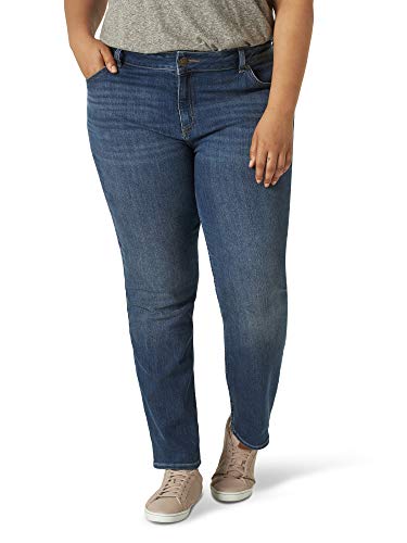 Lee Women's Plus Size Legendary Mid Rise Straight Leg Jean Seattle 20 Plus Medium