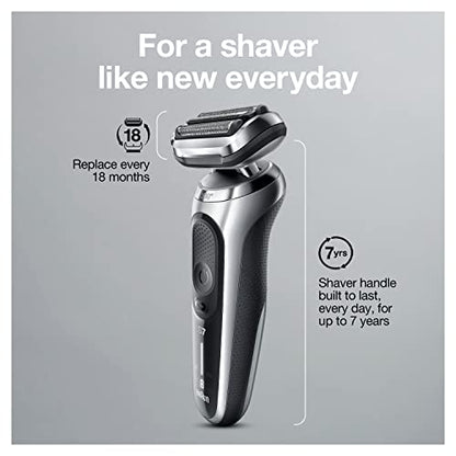 Braun Series 7 7032cs Flex Electric Razor for Men, Wet & Dry, Electric Razor, Rechargeable, Cordless Foil Shaver with Beard Trimmer and Charging Stand, Silver