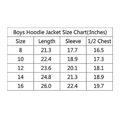 SWISSWELL Boys Hoodie Long Sleeve Athletic Sweatshirt Full-Zip Hooded Jacket for Teen (B-Black/Red,6-7)