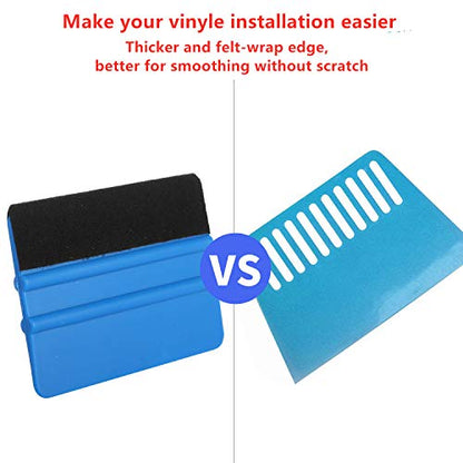 GISSVOGEEK Car Window Film Tinting Tools, Vinyl Wrap Kit, Auto Window Tint Tool Kit, Window Tint Installation Kit, Wallpaper Smoothing Tool with Felt Squeegee & Craft Knife