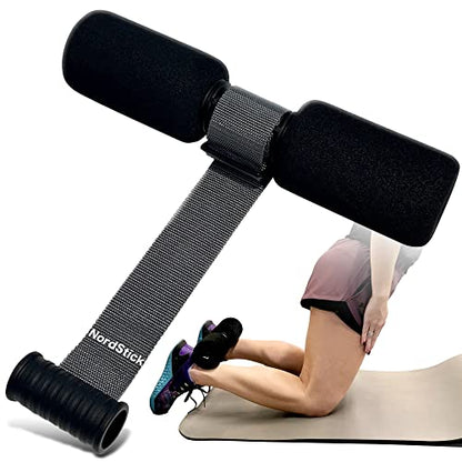 NordStick Nordic Hamstring Curl Strap - The Original Hamstring Curl Exercise System for Home and Travel - 5 Second Setup for Sit ups, Squats, Ab, and Core Strength Training - Up to 500 lbs