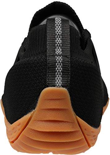 WHITIN Men's Trail Running Shoes Minimalist Barefoot Wide Width Toe Box Size 11 Cross Training Gym Workout Zero Drop Sneakers Black Gum 44