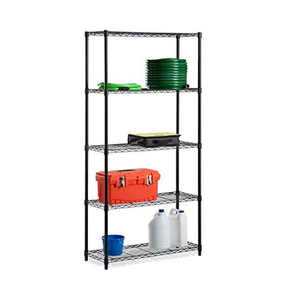 Honey-Can-Do SHF-01442 Storage Shelving, 5-Tier, Black