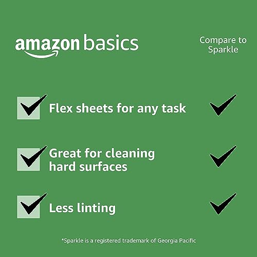 Amazon Basics 2-Ply Paper Towels, Flex-Sheets, 150 Sheets per Roll, 12 Rolls (2 Packs of 6), White