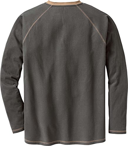 Legendary Whitetails Men's Big & Tall Recluse Henley, Charcoal, XX-Large