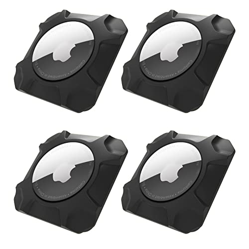 GUANZHI Airtag Holder Strong Case Stick-On Mount for Airtag Protective Pasteable Accessories Air Tag Case with Apple AirTag Hidden Protective Location Tracker(4 Packs)