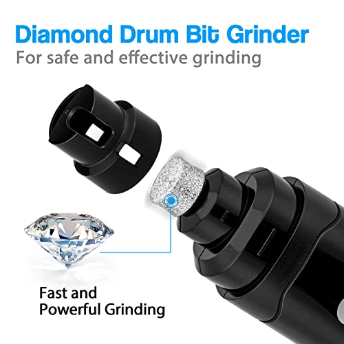 Casfuy Dog Nail Grinder Upgraded - Professional 2-Speed Electric Rechargeable Pet Nail Trimmer Painless Paws Grooming & Smoothing for Small Medium Large Dogs & Cats (Black)
