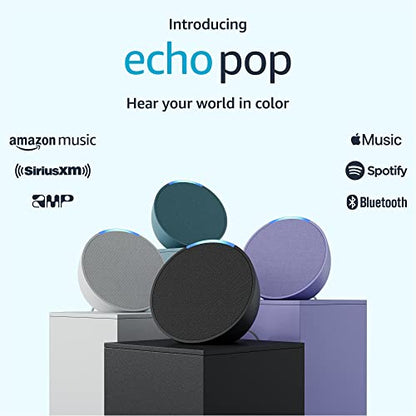 Introducing Echo Pop | Full sound compact smart speaker with Alexa | Charcoal