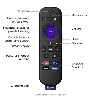 Roku Ultra | The Ultimate Roku Streaming Device 4K/HDR/Dolby Vision/Atmos, Rechargeable Roku Voice Remote Pro, Ethernet Port, Hands-Free Controls, Lost Remote Finder, Free & Live TV