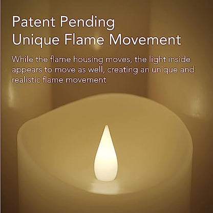 Softflame Flameless LED Candles with Remote Control, 3"x 5"Flickering 3D Moving Flame Battery Operated Candles in Real Wax Shell for Indoor Use, Home decor Ivory