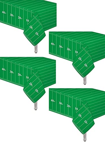 Oojami 4 Pack Football Touchdown Table Cover Includes 1 Touchdown Banner Games, Playoffs, Birthdays, Tailgate, Baby Shower, Football Theme Party Supplies