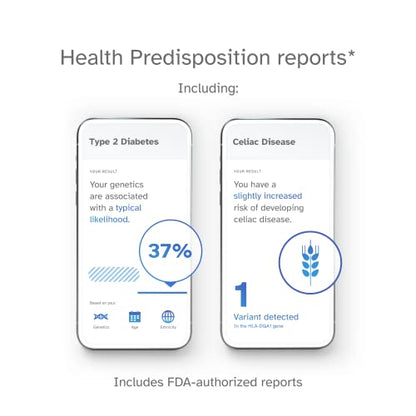 23andMe Health + Ancestry Service: Personal Genetic DNA Test Including Health Predispositions, Carrier Status, Wellness, and Trait Reports (Before You Buy See Important Test Info Below)