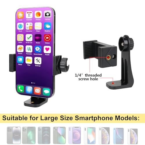 Ergonomic Anti-Falling Cell Phone Vlogging Hand Grip Stabilizer Smartphone Holder Rig Mount Video Kit w/Safety Strap Portable Selfie Stick for iPhone Samsung (Landscape+Portrait)-Mic/Light Adapter