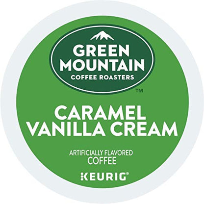 Green Mountain Coffee Roasters Caramel Vanilla Cream Keurig Single-Serve K-Cup pods, Light Roast Coffee, 72 Count (6 Packs of 12)