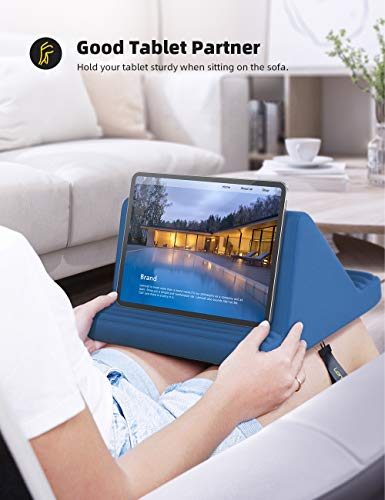 Lamicall Tablet Pillow Stand, Pillow Soft Pad for Lap - Tablet Holder Dock for Bed with 6 Viewing Angles, for iPad Pro 9.7, 10.5, 11, 12.9 Air Mini 4 3, Kindle, Galaxy Tab, E-Reader, Royal Blue