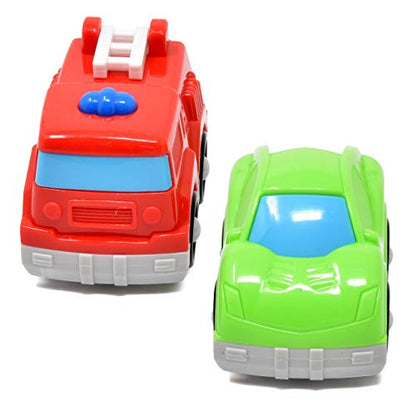 Number 1 in Gadgets Mini Toy Vehicles for Toddlers, 6 Pack Dump Truck Car Fire Truck Construction Police Ambulance Plastic Cars Play Kit Set