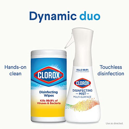 Clorox Disinfecting Mist, Multisurface Cleaner, Lemon and Orange Blossom, Sanitizing Spray & Refill, 16 Ounces(Pack of 2)