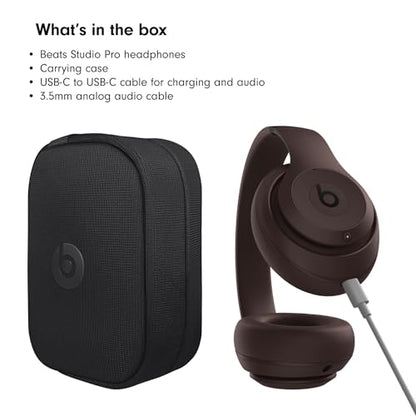 Beats Studio Pro - Wireless Bluetooth Noise Cancelling Headphones - Personalized Spatial Audio, USB-C Lossless Audio, Apple & Android Compatibility, Up to 40 Hours Battery Life - Deep Brown