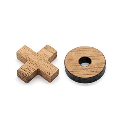 BSIRI Tic Tac Toe Wooden Board Games (Only X-O Pieces)- Unique Gifts, Fun Gifts for Kids and Adults and Use as Living Room Rustic Table Decor Ideal for Coffee Table Decor