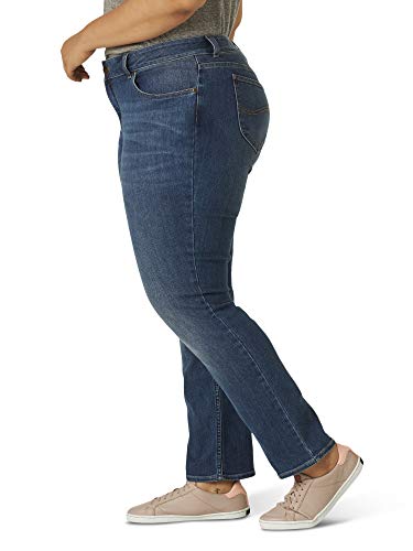 Lee Women's Plus Size Legendary Mid Rise Straight Leg Jean Seattle 20 Plus Medium