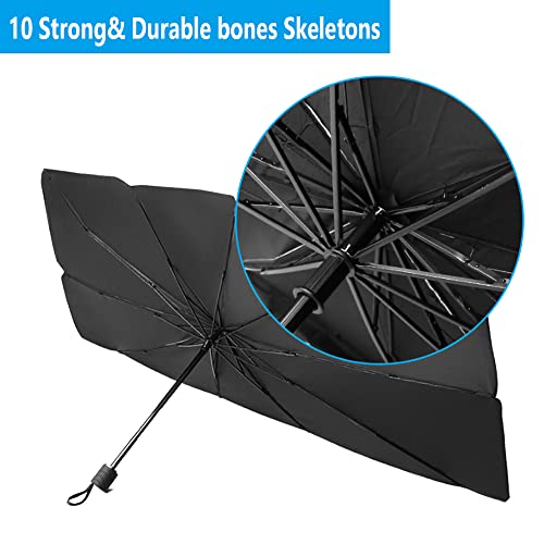 Coricha Windshield Sunshade Umbrella Brella Shade for Car Sun Shade Cover 31 * 57" As Seen on TV UV Block Front Window Heat Insulation Protection (Black Eyes)