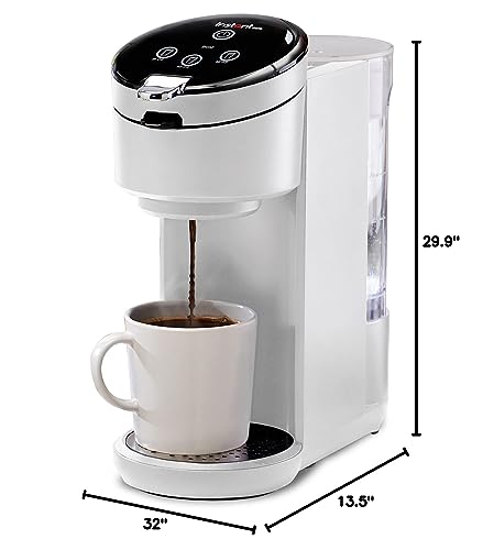 Instant Pot Solo Single Serve Coffee Maker,From the Makers of Instant Pot,K-Cup Pod Compatible Coffee Brewer,Includes Reusable Coffee Pod&Bold Setting,Brew 8 to 12oz.,40oz. Water Reservoir,White