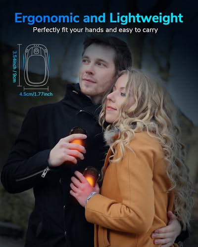 Hand Warmers Rechargeable 2 Pack, MKG Electric Hand Warmer, 20 Hrs Long Lasting Reusable HandWarmers with 3 Levels Quick Heat, Portable Pocket Heater for Camping, Hunting, Golf, Women Wen Winter Gift