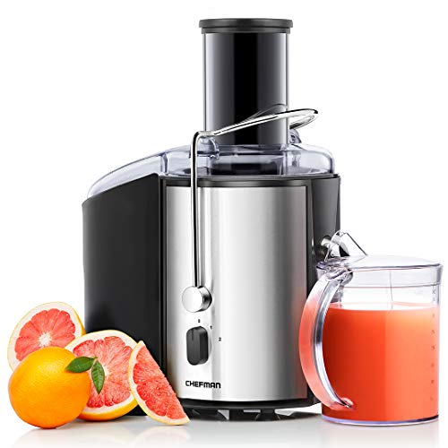 Chefman 2-Speed Electric Juicer, Extra-Wide Feeding Tube for Whole Fruits, Make Nutritious Vegetable and Green Juice, Detachable 1-Quart Pitcher, Built-in Foam Separator, Dishwasher-Safe Parts