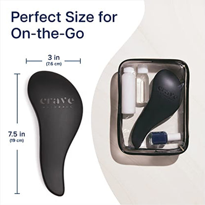 Crave Naturals Glide Thru Detangling Brush for Adults & Kids Hair, Detangling Brush for Black Natural Hair, Curly, Straight, Wet, Dry, Hairbrush for Men&Women, Little Girl Hair Accessories, 1pk, Black