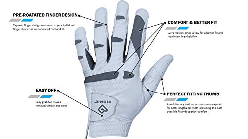 Bionic Gloves Men's Performance Grip Pro Premium Leather Golf Glove (3X-Large, Left)