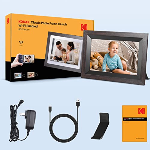 KODAK Digital Picture Frame, 32G10.1 Inch WiFi Digital Photo Frame 1280x800 HD IPS Touch Screen, Auto-Rotate, Share Photos and Videos via KODAK App, Gifts for Friends and Family