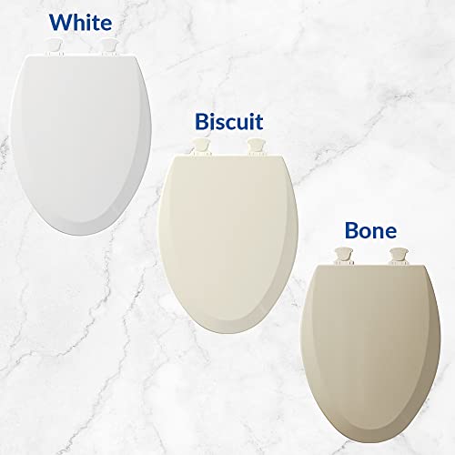 Mayfair 1847SLOW 000 Kendall Slow-Close, Removable Enameled Wood Toilet Seat That Will Never Loosen, 1 Pack ELONGATED - Premium Hinge, White