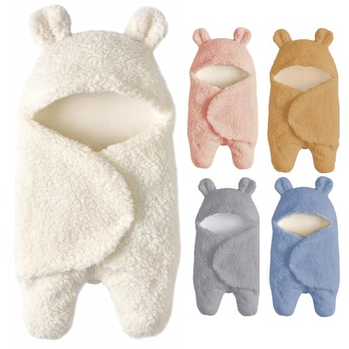 Baby Swaddle Blanket Boys Girls Cute Cotton Plush Receiving Blanket Soft Newborn Sleeping Wraps for Infant 0-6 Months