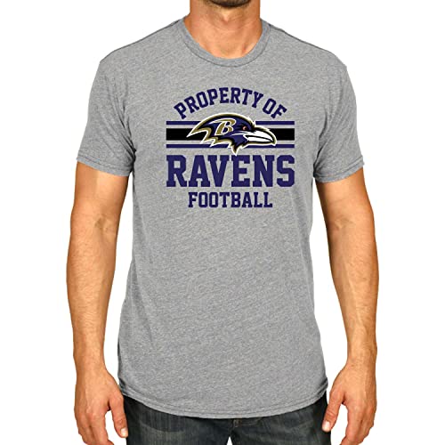 Team Fan Apparel NFL Adult Property of T-Shirt - Cotton & Polyester - Show Your Team Pride with Ultimate Comfort and Quality (Baltimore Ravens - Gray, Adult XX-Large)