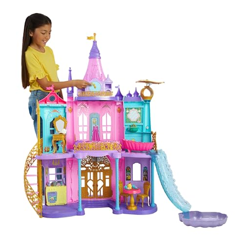 Mattel Disney Princess Toys, Ultimate Castle 4 Ft Tall with Lights & Sounds, 3 Levels, 10 Play Areas and 25+ Furniture & Pieces, Inspired by Disney Movies