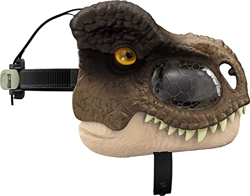 Mattel Jurassic World Dominion Chomp N Roar Tyrannosaurus Rex Dinosaur Mask with Motion and Sounds, T Rex Role-Play Toy