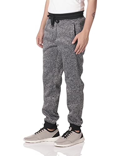 Southpole mens Basic Fleece Marled Jogger Sweatpants, Black(marled), Medium US