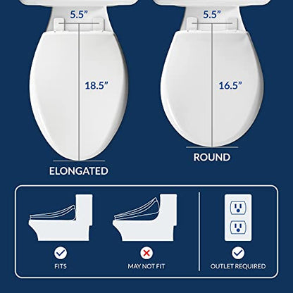 Bio Bidet Bliss BB2000 Elongated White Smart Toilet Seat, Premier Class, Unlimited Warm Water, Vortex Wash, Bidet Seat w /Remote Control