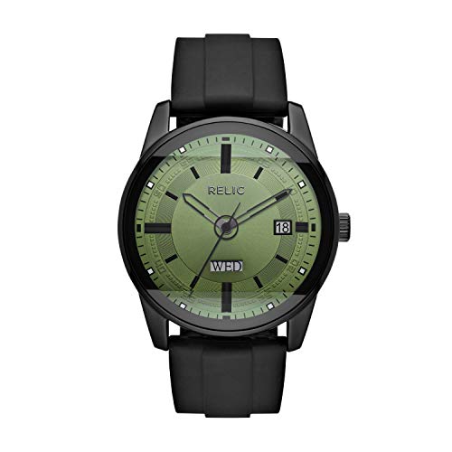 Relic by Fossil Men's Everet analog-quartz Watch with Silicone Strap, black, 24 (Model: ZR12227)