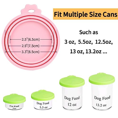 2 Pack Pet Food Can Covers Lids for Cat and Dog Food, Universal Silicone Can Cover, BPA Free Dishwasher Safe, Fit All Standard Size Dog and Cat Can Tops for Pet Food Storage (Pink & Green)