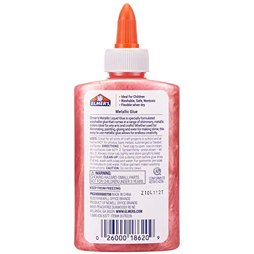 Elmer's Metallic School Glue, 5 Ounces, Pink